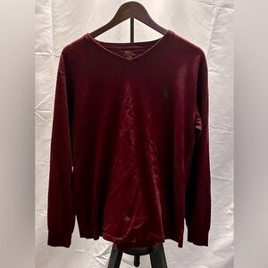Ralph Lauren maroon long sleeve tee, size L